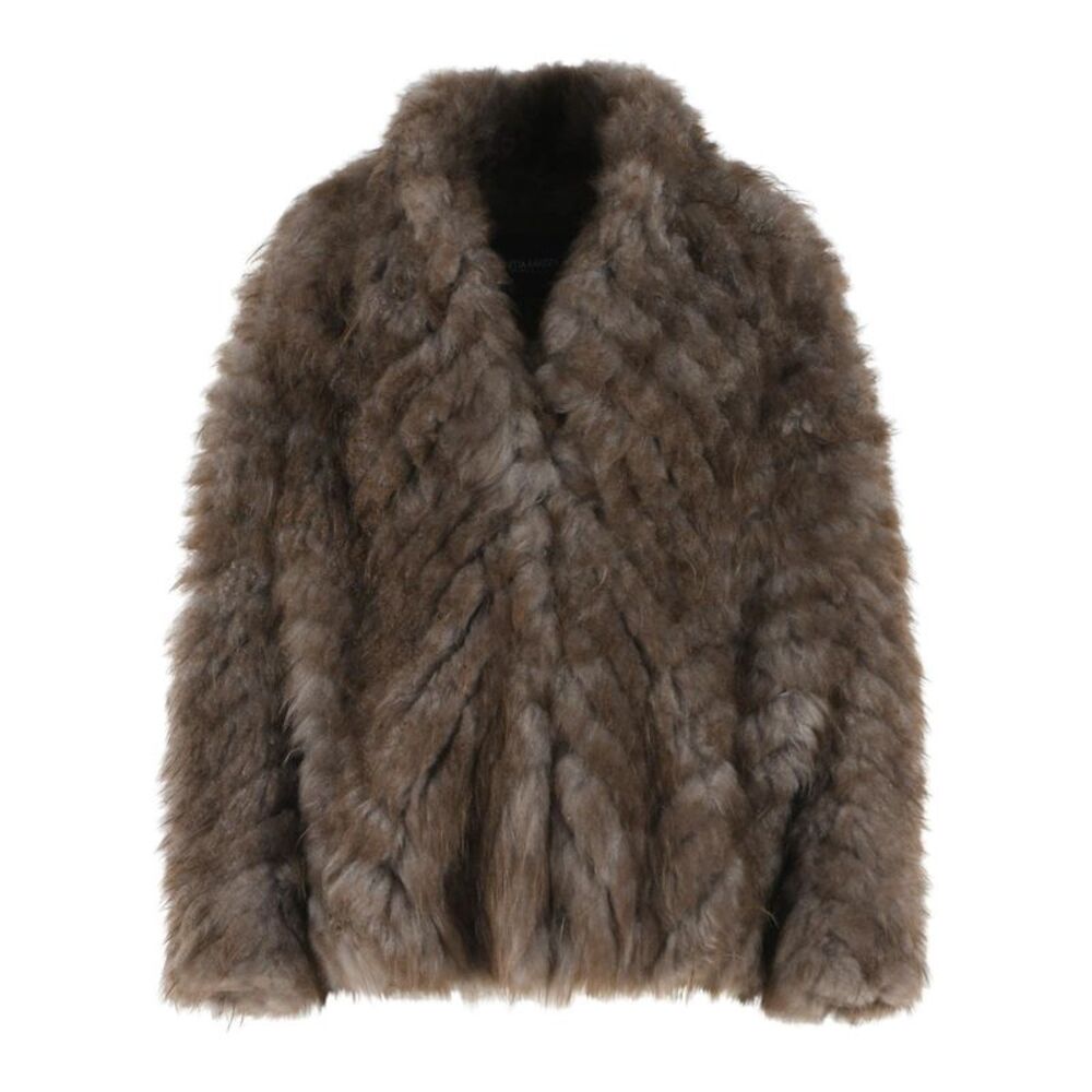 Simonetta Ravizza 'Falk' Mud Cashmere Goat Fur Women